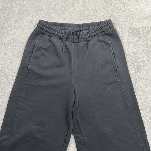 COS Sweatpants Womens Small Black Wide Leg Sweats Lounge Relaxed Cropped Casual - Picture 4 of 12